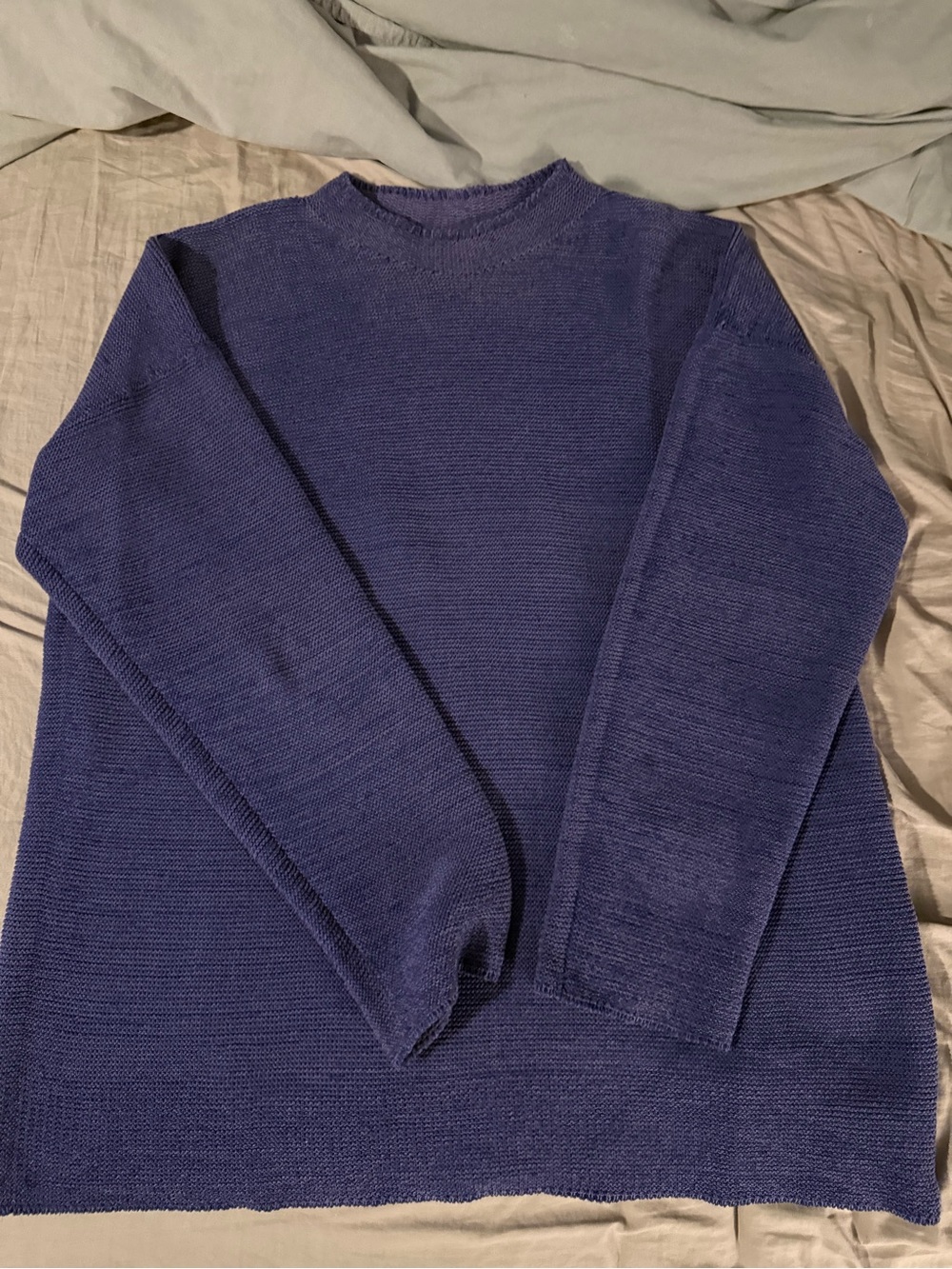 Issey Miyake Men's Crewneck Sweater in Deep Blue